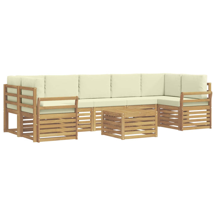 Set de canapele de exterior 8 pcs Alb și crem Poliester WALTI