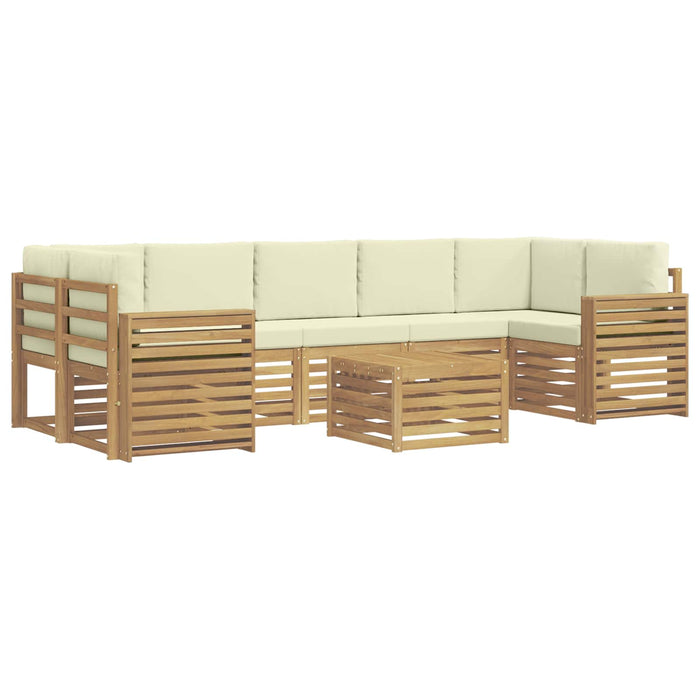 Set de canapele de exterior 8 pcs Alb și crem Poliester WALTI