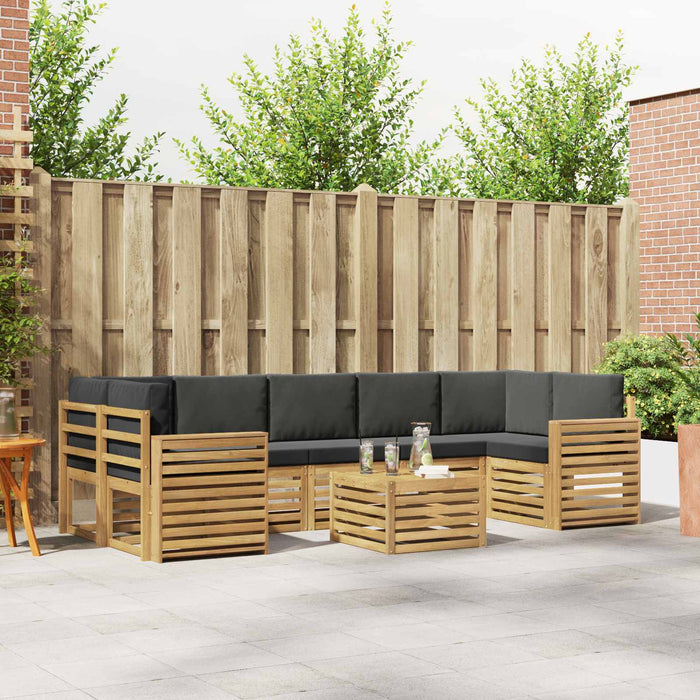 Set de canapele de exterior 8 pcs Alb și antracit Poliester WALTI