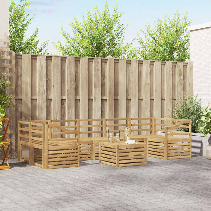 Set de canapele de exterior 8 pcs Alb Lemn Solid de Acacia WALTI