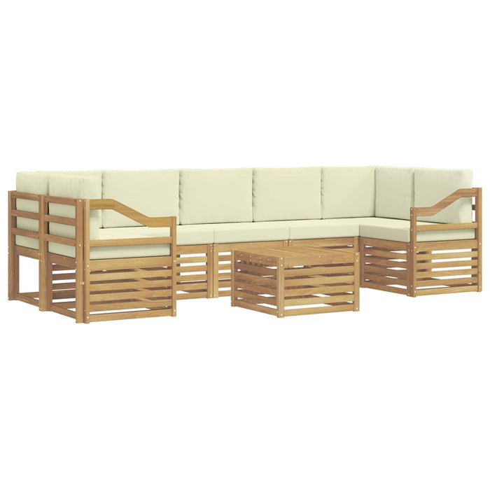 Set de canapele de exterior 8 pcs Alb și crem Poliester WALTI