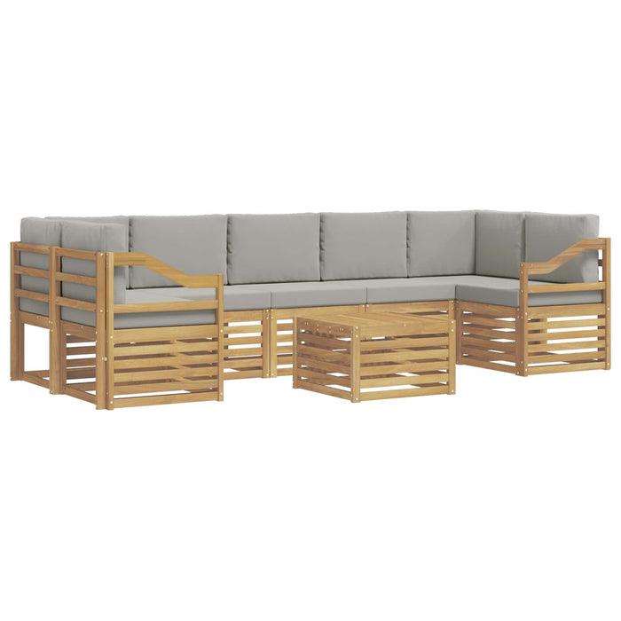 Set de canapele de exterior 8 pcs Alb și gri deschis Poliester WALTI
