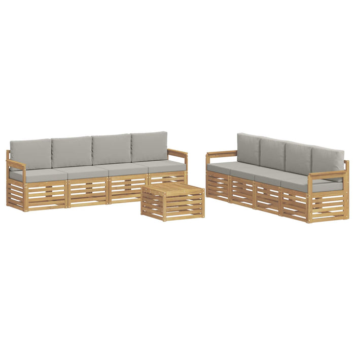 Set de canapele de exterior 9 pcs Alb și gri deschis WALTI