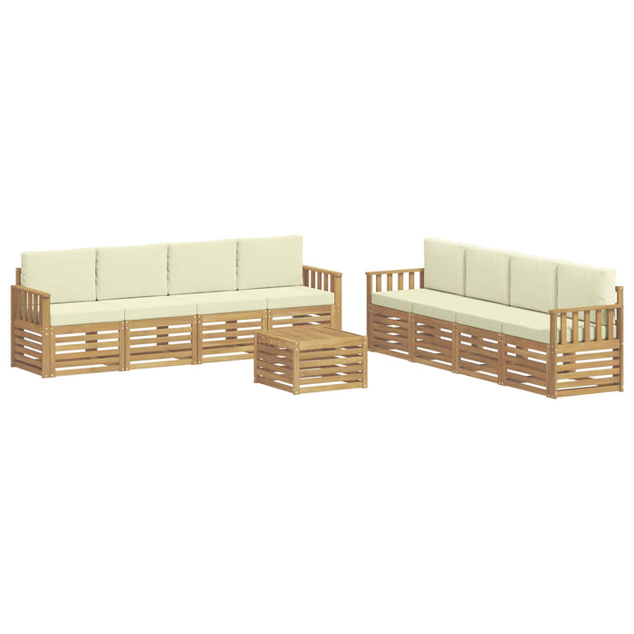 Set de canapele de exterior 9 pcs Alb și crem 59 x 59 x 37 cm WALTI