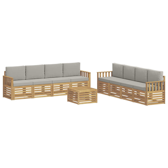 Set de canapele de exterior 9 pcs Alb și gri deschis WALTI