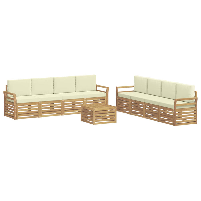 Seturi de canapele 9 pcs Alb și crem 59 x 59 x 37 cm Poliester - WALTI WALTI