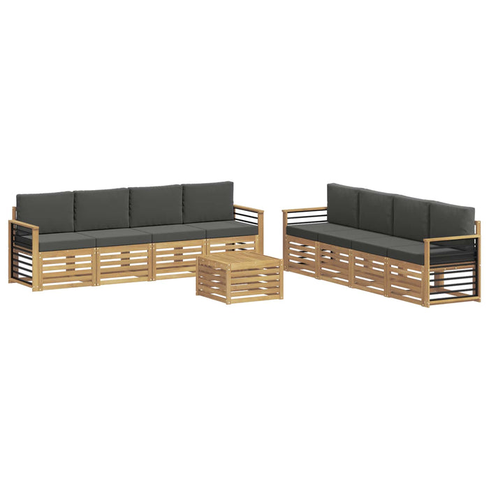 Seturi de canapele cu pernă 9 pcs Alb și antracit Poliester WALTI