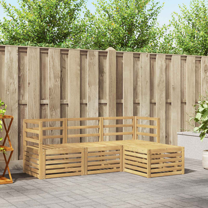 Set de canapele de exterior 4 pcs Alb Lemn Solid de Acacia WALTI