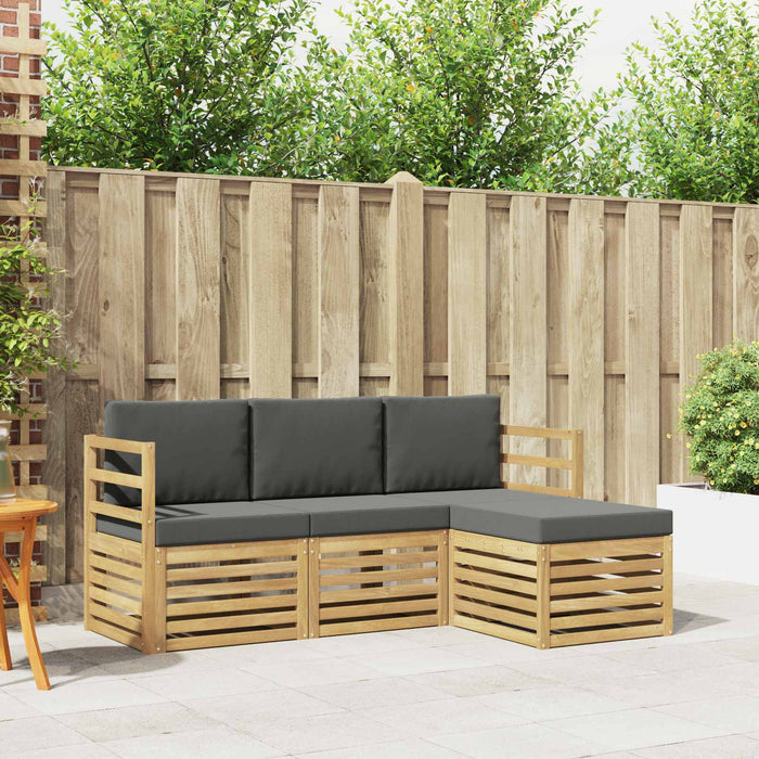 Set de canapele de exterior 4 pcs Alb și antracit WALTI