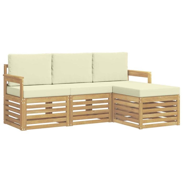 Set de canapele de exterior 4 pcs Alb și crem WALTI