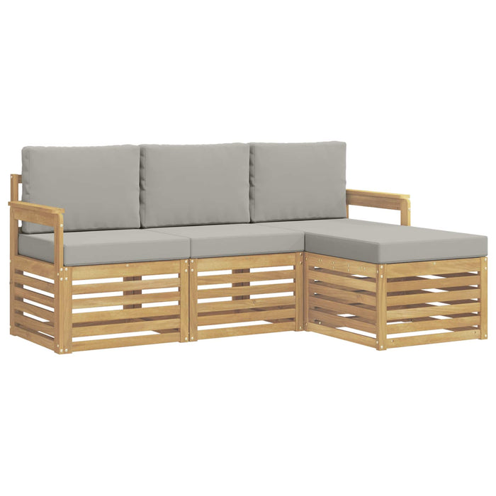 Set de canapele de exterior 4 pcs Alb și gri deschis WALTI