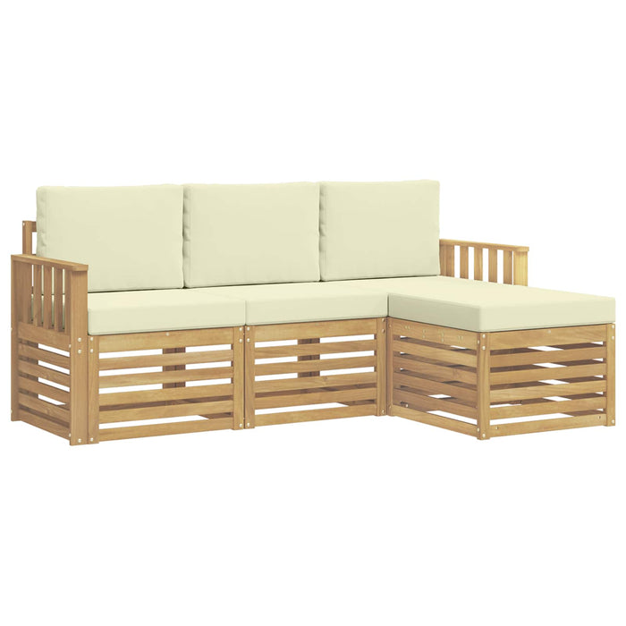Set de canapele de exterior 4 pcs Alb și crem WALTI