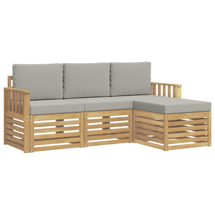 Set de canapele de exterior 4 pcs Alb și gri deschis WALTI