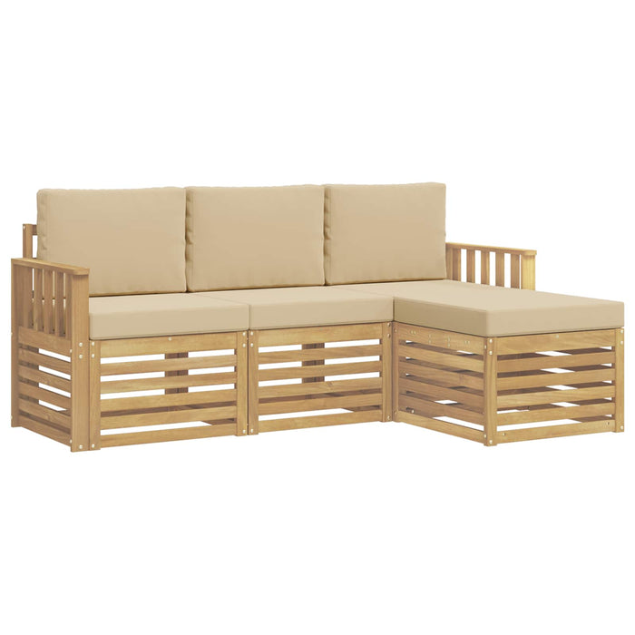 Set de canapele de exterior 4 pcs Alb și Bej WALTI