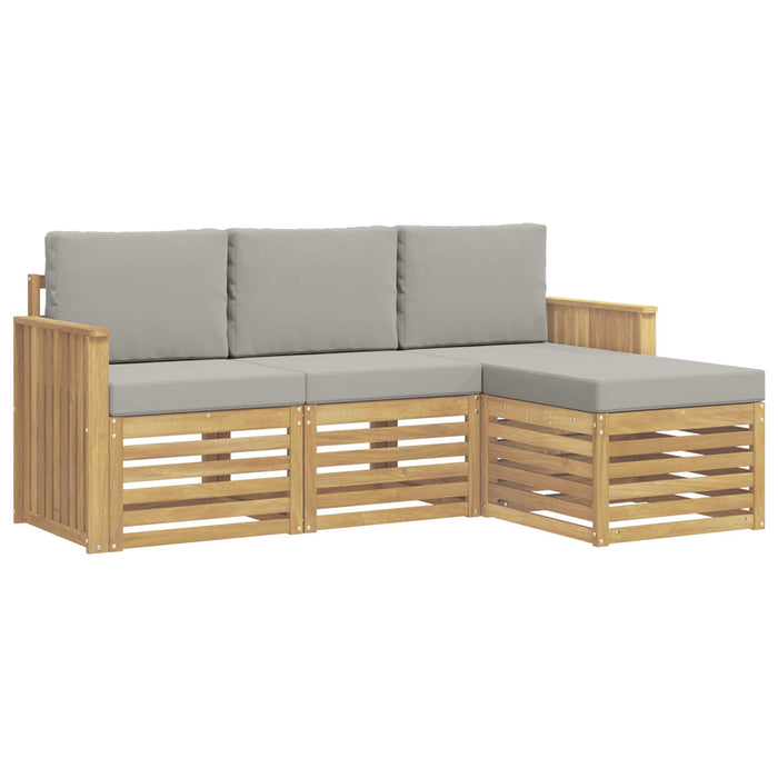 Set de canapele de exterior 4 pcs Alb și gri deschis WALTI