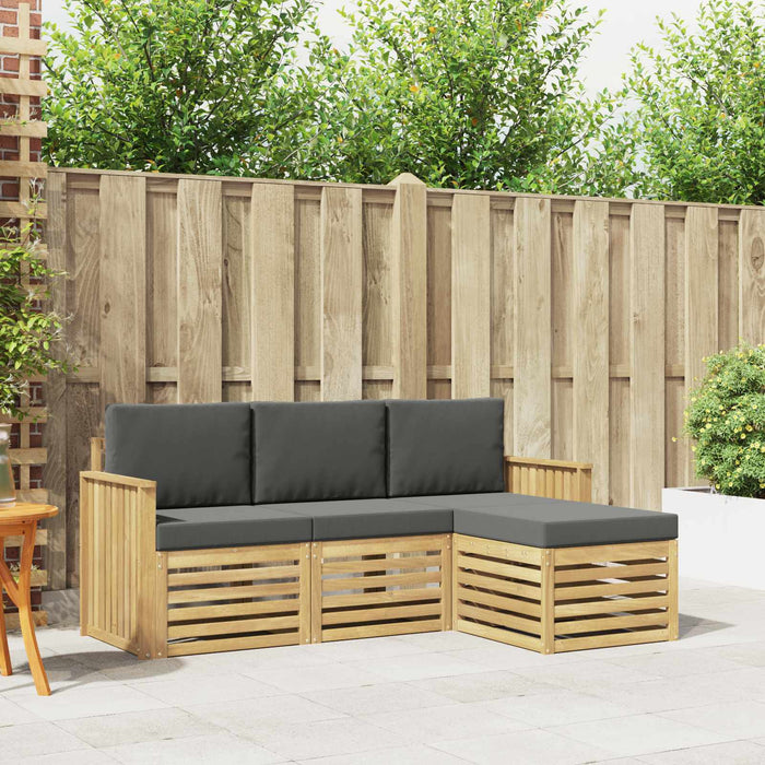 Set de canapele de exterior 4 pcs Alb și antracit WALTI