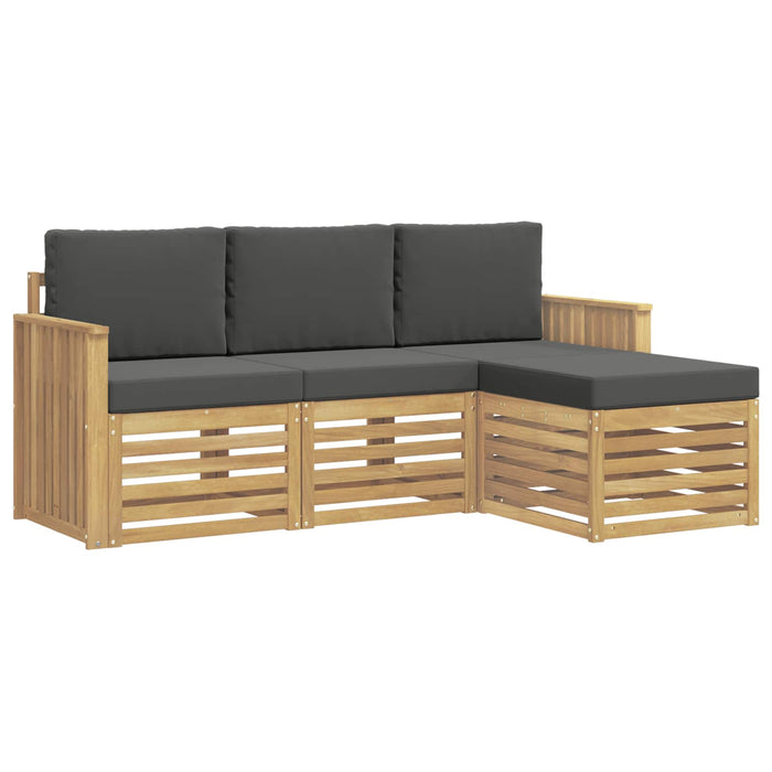 Set de canapele de exterior 4 pcs Alb și antracit WALTI