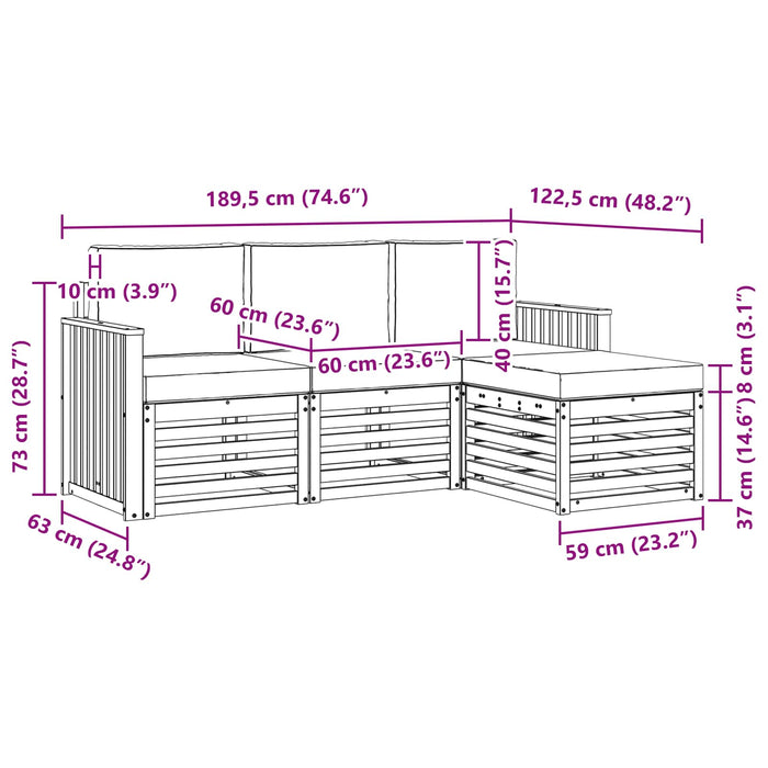 Set de canapele de exterior 4 pcs Alb și antracit WALTI