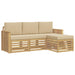 Set de canapele de exterior 4 pcs Alb și Bej - WALTI WALTI