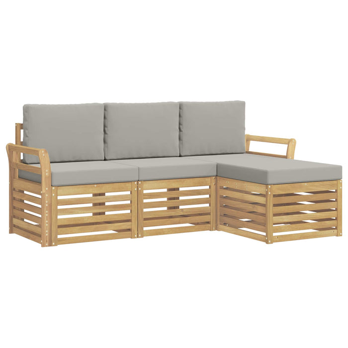 Set de canapele de exterior 4 pcs Alb și gri deschis WALTI