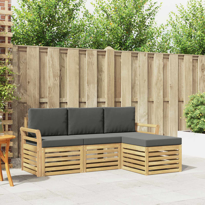 Set de canapele de exterior 4 pcs Alb și antracit WALTI