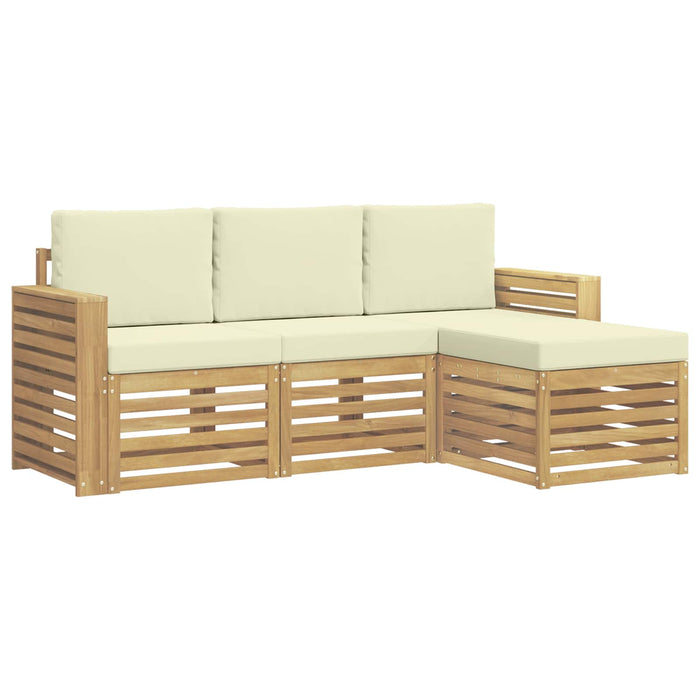Set de canapele de exterior 4 pcs Alb și crem WALTI
