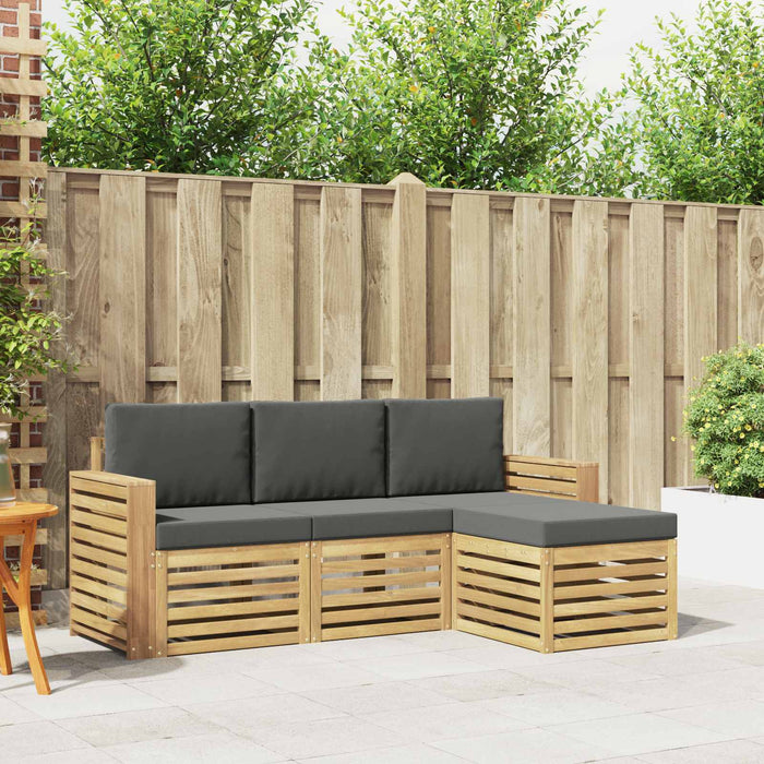 Set de canapele de exterior 4 pcs Alb și antracit WALTI