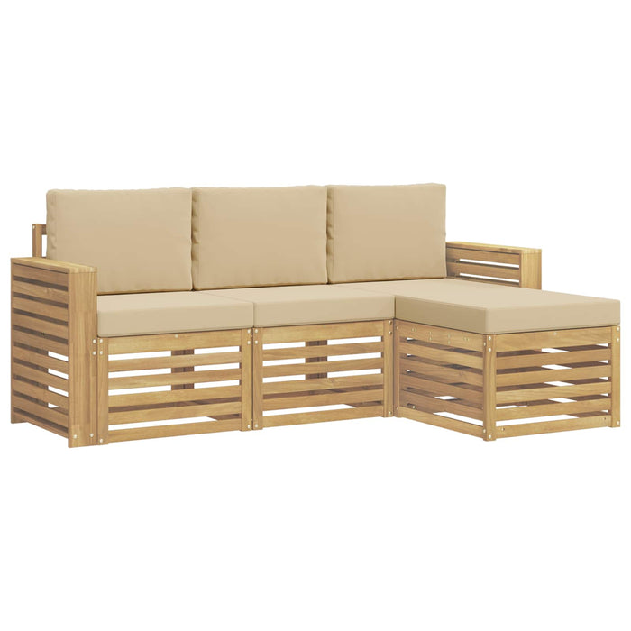 Set de canapele de exterior 4 pcs Alb și Bej - WALTI WALTI