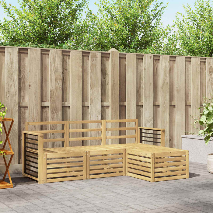 Set de canapele de exterior 4 pcs Alb Lemn Solid de Acacia WALTI