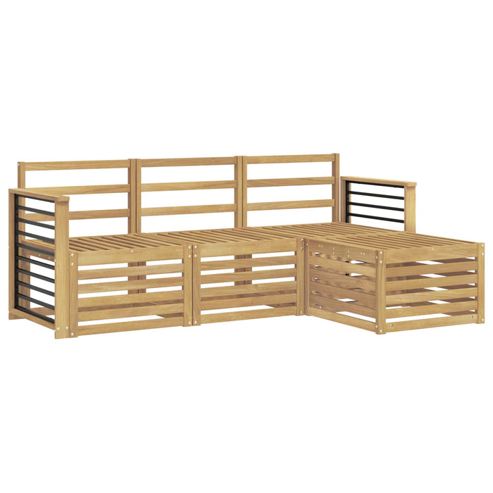 Set de canapele de exterior 4 pcs Alb Lemn Solid de Acacia WALTI