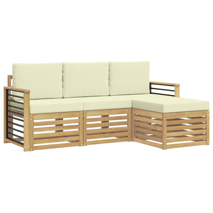 Set de canapele de exterior 4 pcs Alb și crem WALTI