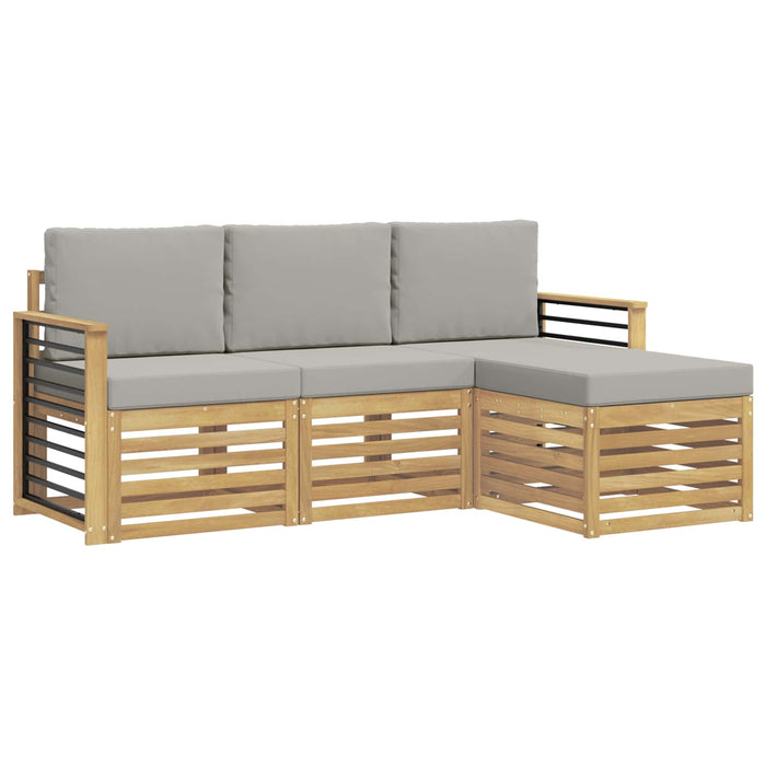 Set de canapele de exterior 4 pcs Alb și gri deschis WALTI
