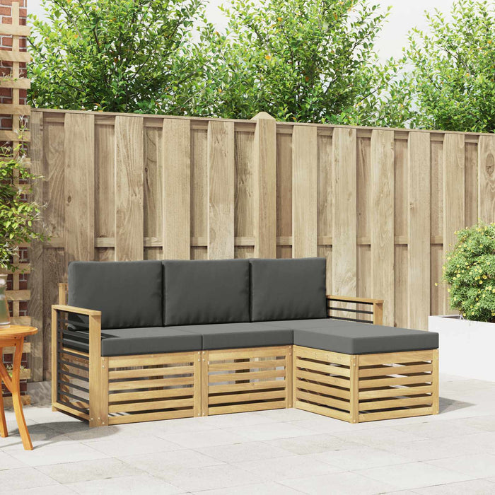 Set de canapele de exterior 4 pcs Alb și antracit WALTI