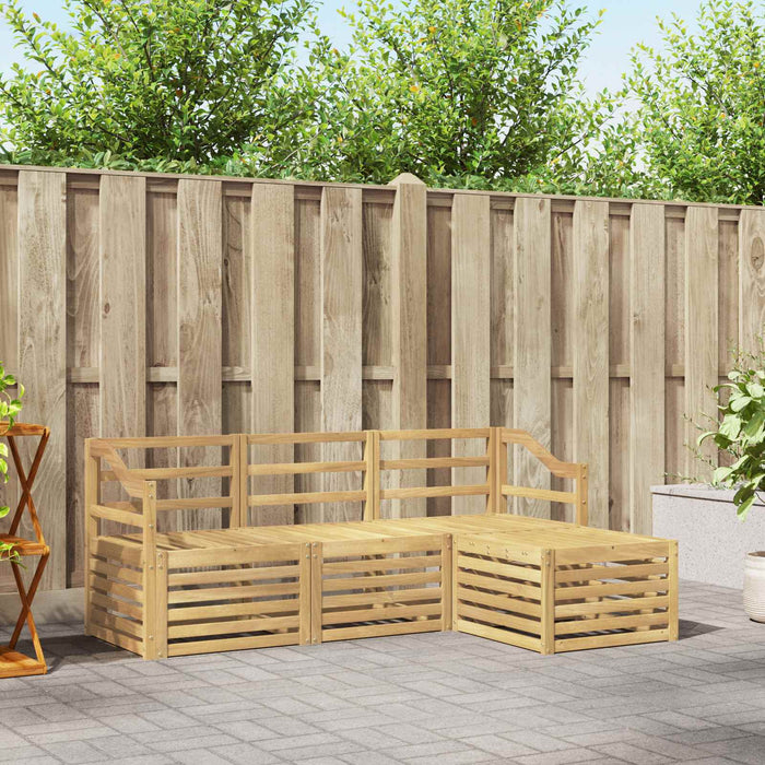 Set de canapele de exterior 4 pcs Alb Lemn Solid de Acacia WALTI