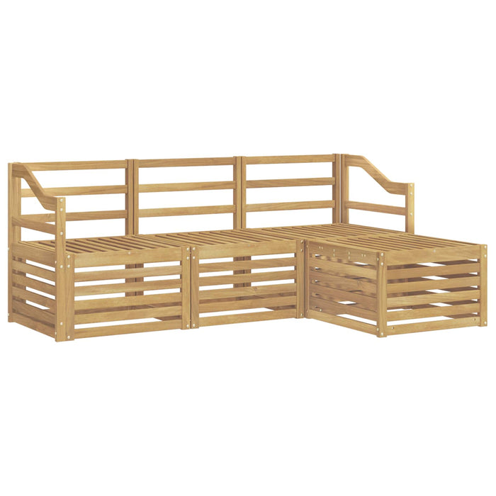Set de canapele de exterior 4 pcs Alb Lemn Solid de Acacia WALTI