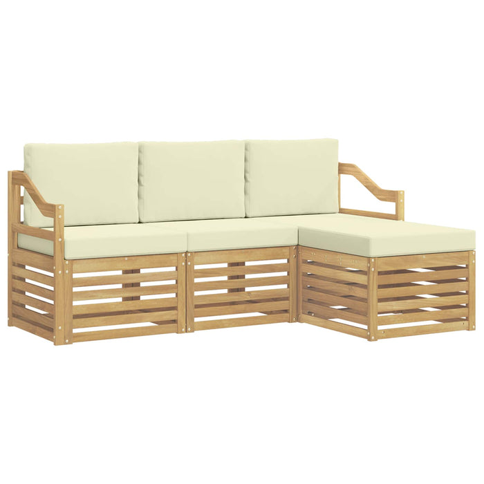 Set de canapele de exterior 4 pcs Alb și crem WALTI