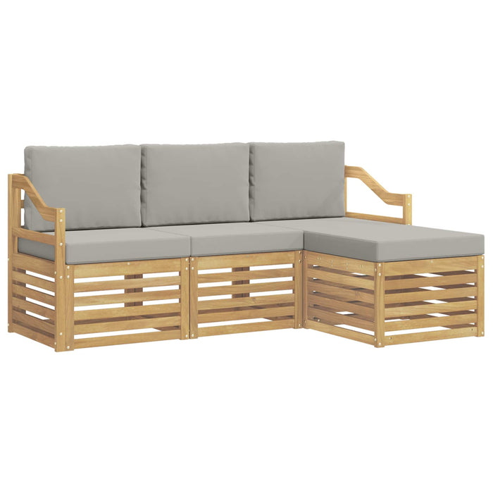 Set de canapele de exterior 4 pcs Alb și gri deschis WALTI