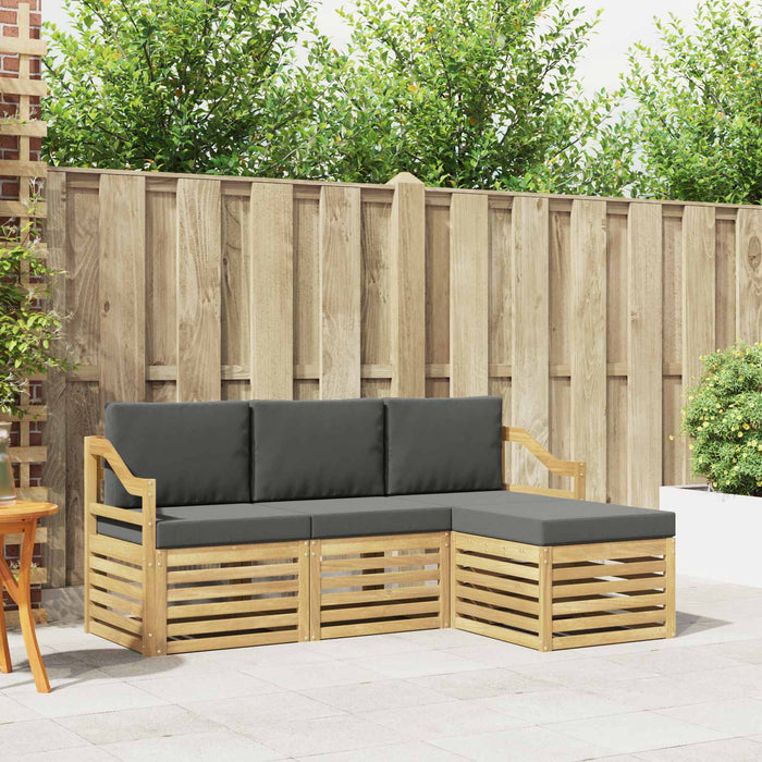 Set de canapele de exterior 4 pcs Alb și antracit WALTI