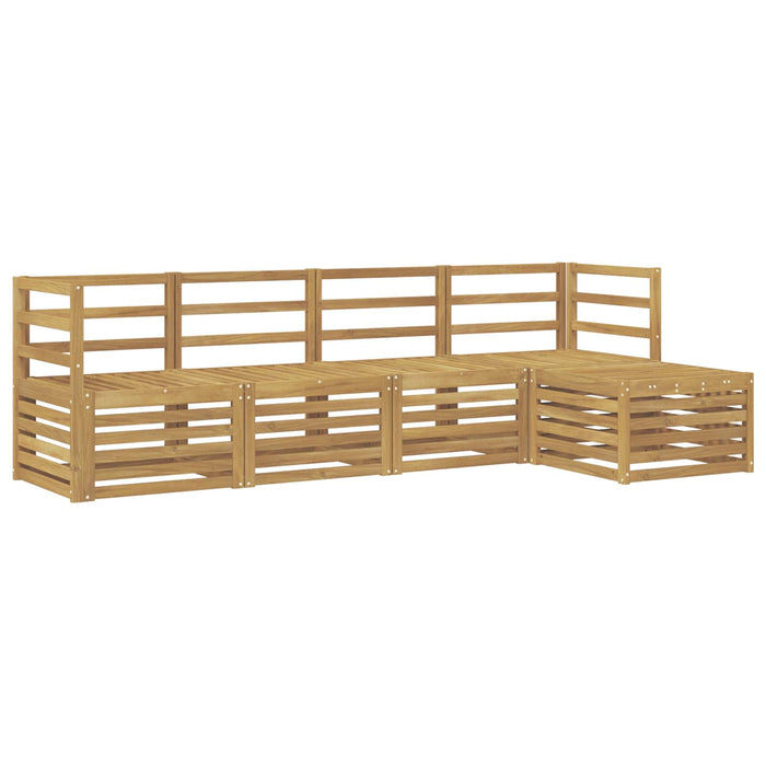 Set de canapele de exterior 5 pcs Alb Lemn Solid de Acacia WALTI
