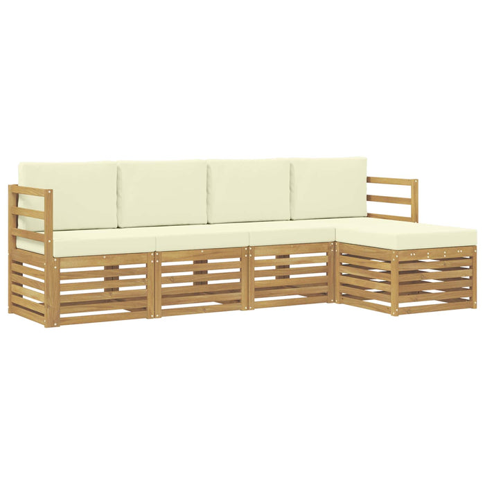 Set de canapele de exterior 5 pcs Alb și crem WALTI