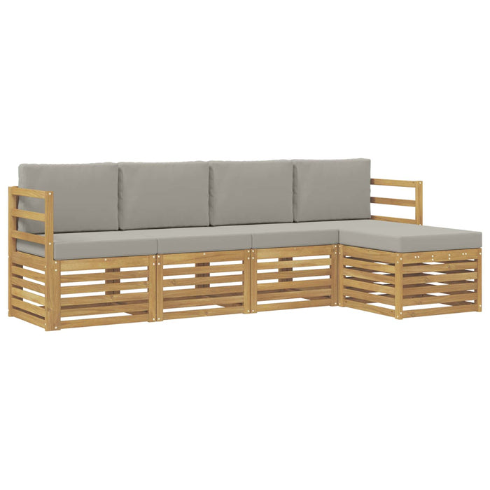 Set de canapele de exterior 5 pcs Alb și gri deschis WALTI