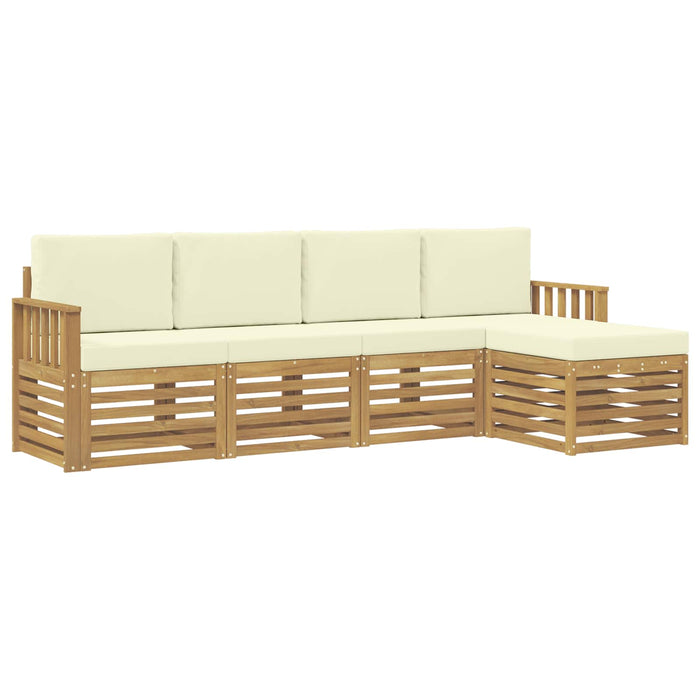 Set de canapele de exterior 5 pcs Alb și crem WALTI