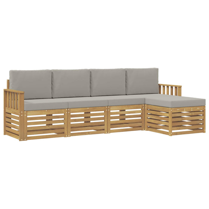 Set de canapele de exterior 5 pcs Alb și gri deschis WALTI