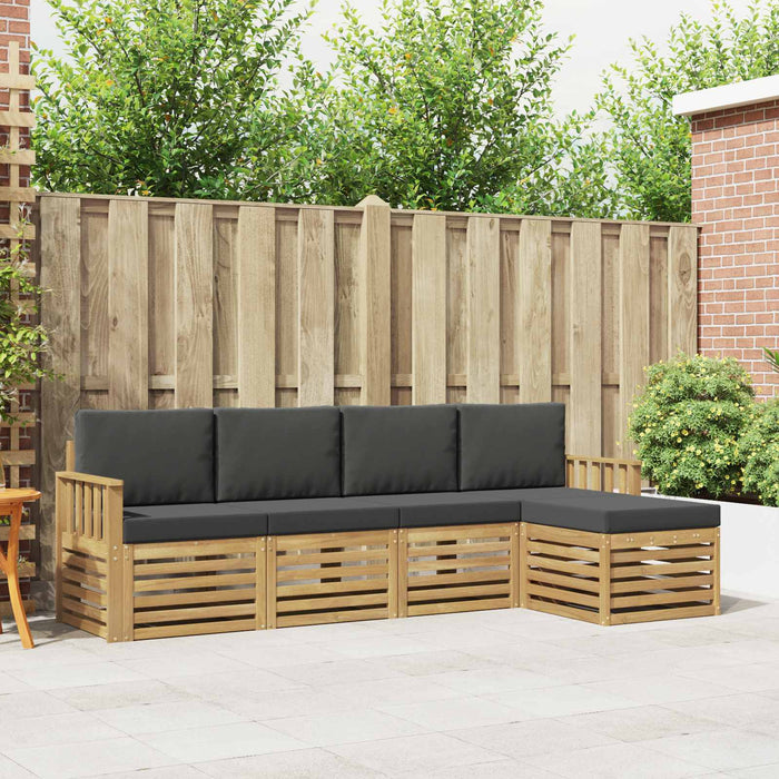 Set de canapele de exterior 5 pcs Alb și antracit WALTI