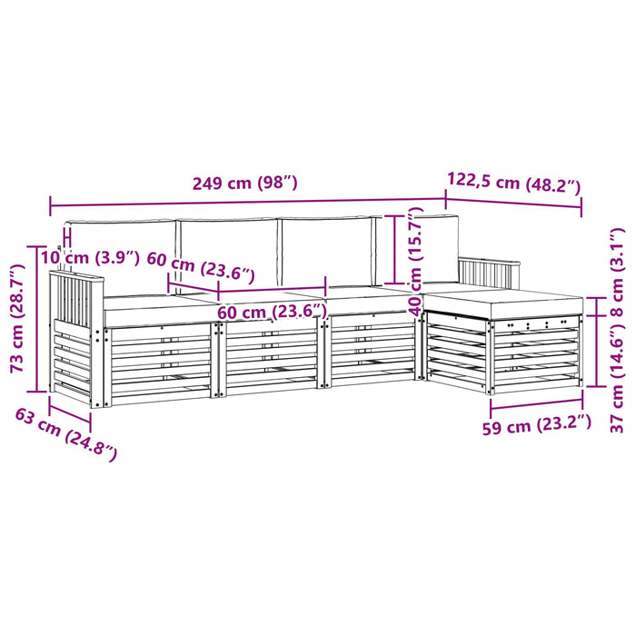 Set de canapele de exterior 5 pcs Alb și antracit WALTI
