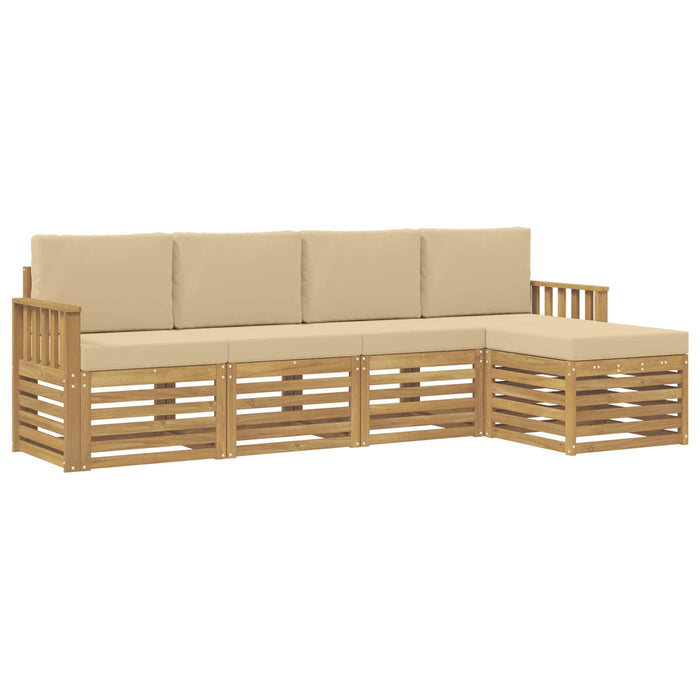 Set de canapele de exterior 5 pcs Alb și Bej WALTI