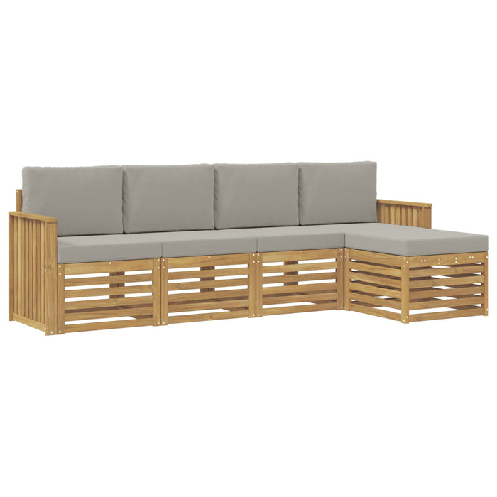 Set de canapele de exterior 5 pcs Alb și gri deschis WALTI