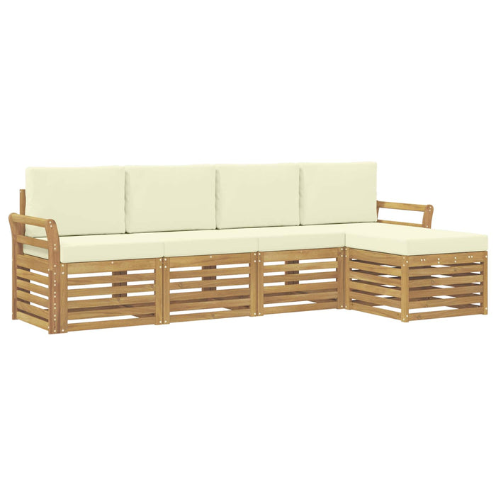 Set de canapele de exterior 5 pcs Alb și crem WALTI