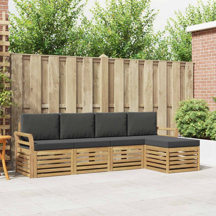 Set de canapele de exterior 5 pcs Alb și antracit WALTI
