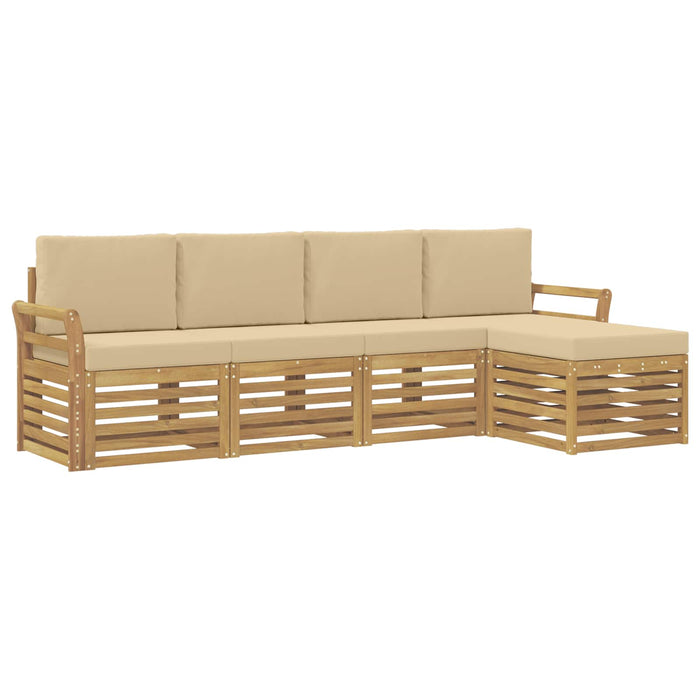 Set de canapele de exterior 5 pcs Alb și Bej - WALTI WALTI